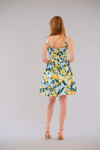 SLVLESS SQUARE NECK W BUBBLE SHORTDRESS