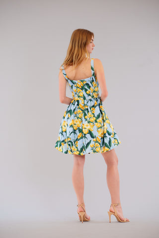 SLVLESS SQUARE NECK W BUBBLE SHORTDRESS