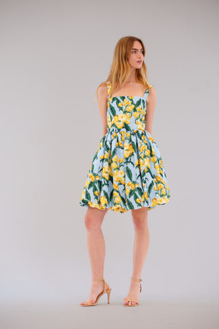 SLVLESS SQUARE NECK W BUBBLE SHORTDRESS