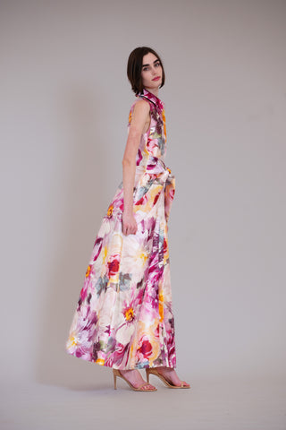 SLVLESS COLLARED SHIRTDRESS GOWN