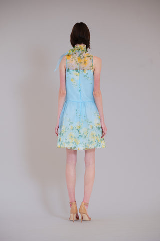 SHORT DROP WAIST COCKTAIL DRESS W NECK TIE