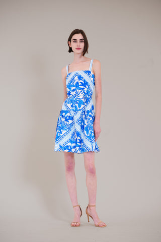 SHORT DRESS WITH TIERED SKIRT AND DRAWSTRING