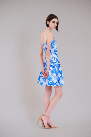 SHORT DRESS WITH TIERED SKIRT AND DRAWSTRING