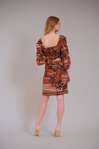 LONG SLV V-NECK SHORT DRESS
