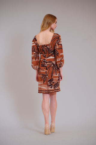 LONG SLV V-NECK SHORT DRESS