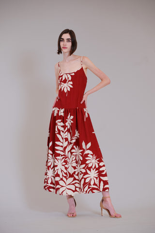 drop waist red dress SLVLESS DROPPED WAIST LONG DRESS W SELF SASH – JULIA JORDAN