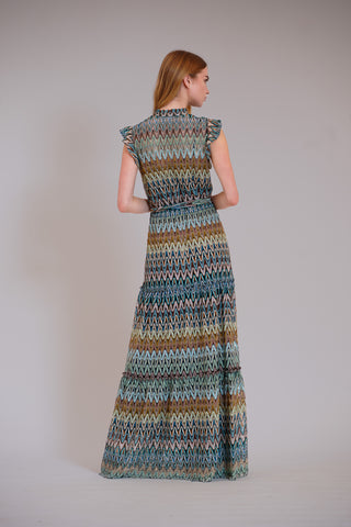 SLVLESS MAXI DRESS W SELF SASH