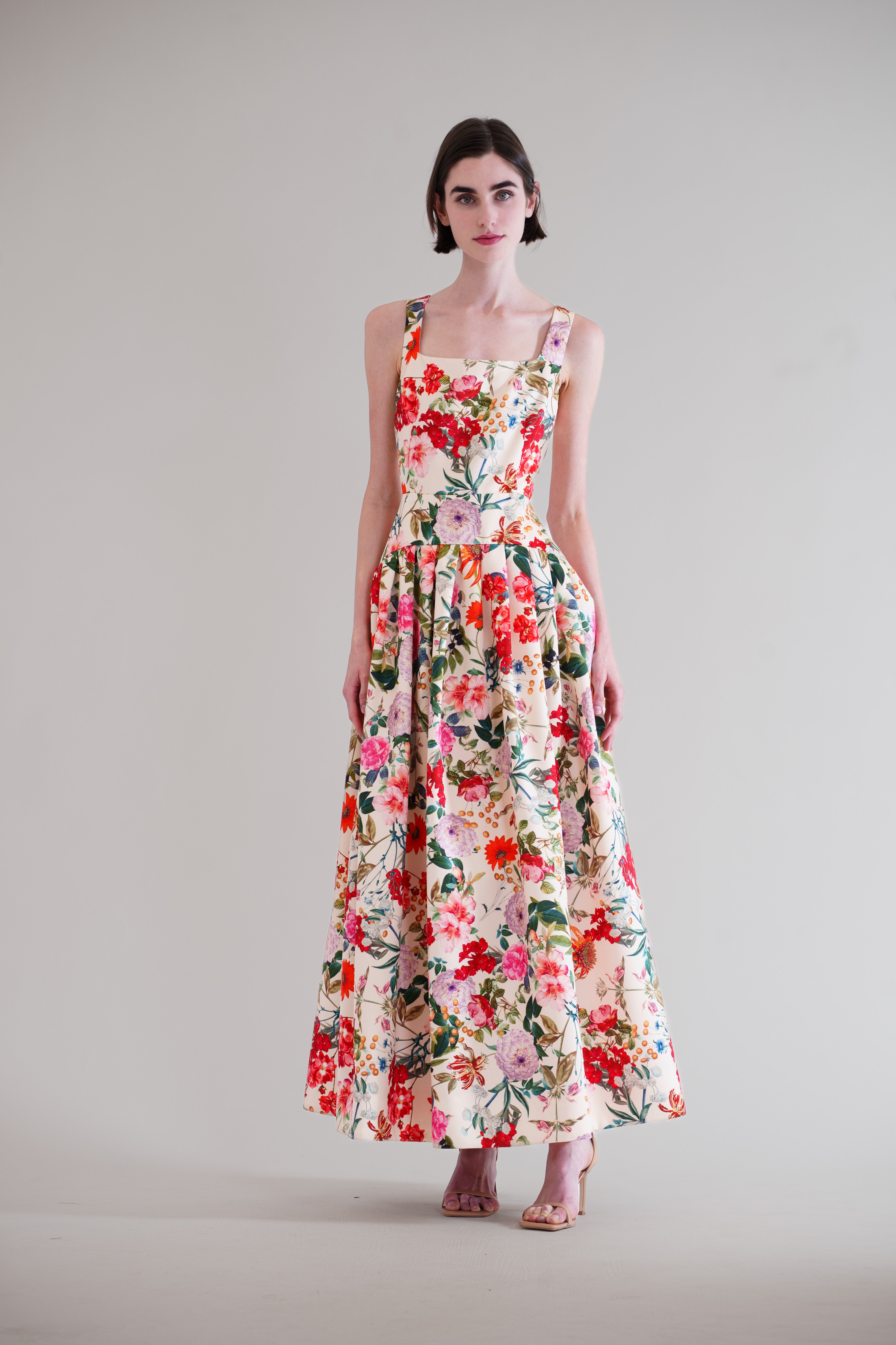 SQUARE NECK DROP WAIST W PLEATED LONG DRESS JULIA JORDAN SQUARE NECK DROP WAIST W PLEATED LONG DRESS JULIA JORDAN