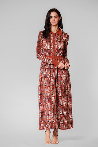 L/S SWEATER DRESS W CONTRAST DETAILS