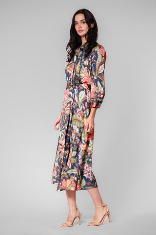 LONG SLEEVE MIDI SHIRTDRESS