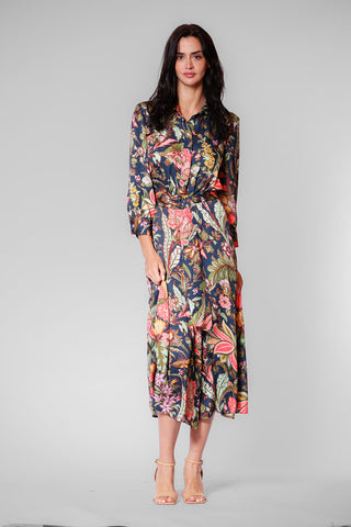 LONG SLEEVE MIDI SHIRTDRESS
