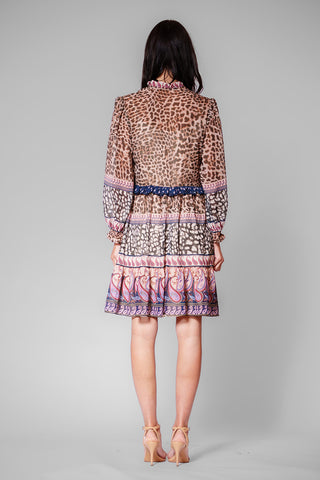 L/S SHORT DRESS W RUFFLE DETAILS