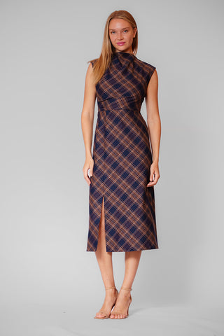 SLVLESS HIGH NECK MIDI DRESS
