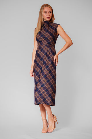 SLVLESS HIGH NECK MIDI DRESS