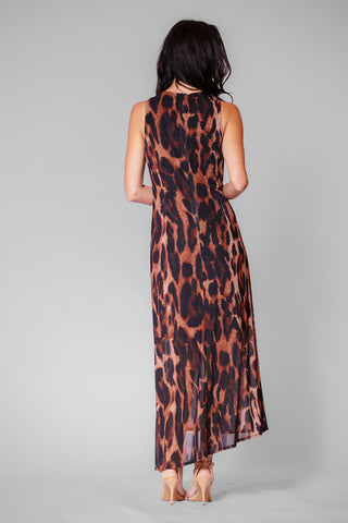 SLVLESS MESH MIDI DRESS W ASYM HEMLINE