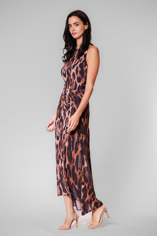 SLVLESS MESH MIDI DRESS W ASYM HEMLINE