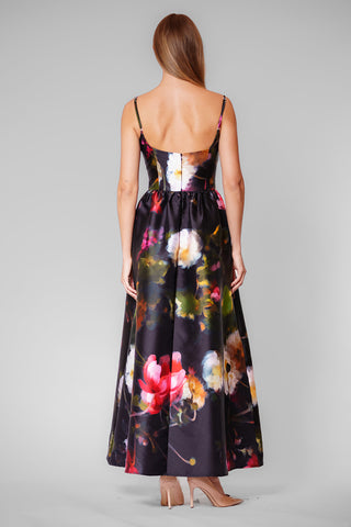 SLVLESS LONG DRESS W GATHERING AT SIDE WAIST