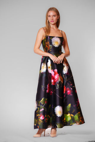 SLVLESS LONG DRESS W GATHERING AT SIDE WAIST