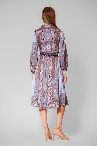 LONG SLV SHIRTDRESS W TIE WAIST