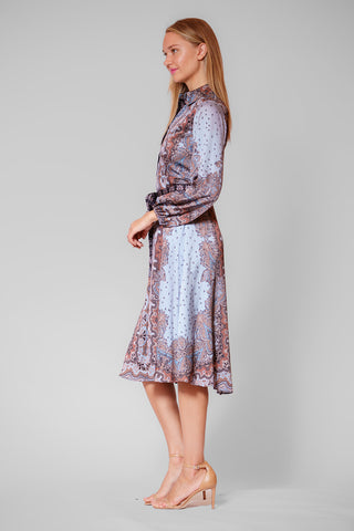 LONG SLV SHIRTDRESS W TIE WAIST