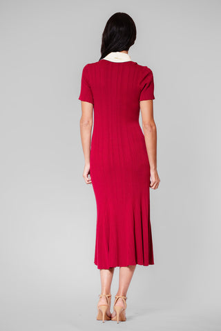 SWEATER MIDI DRESS SHORT SLV