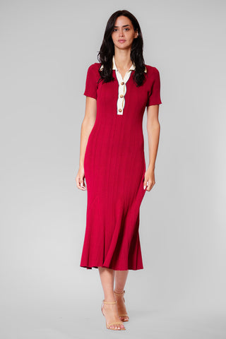 SWEATER MIDI DRESS SHORT SLV