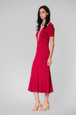 SWEATER MIDI DRESS SHORT SLV