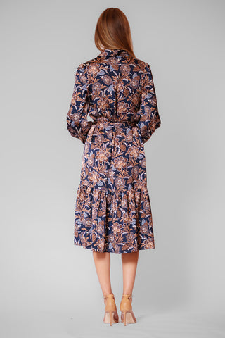 LONG SLV MIIDI SHIRT DRESS