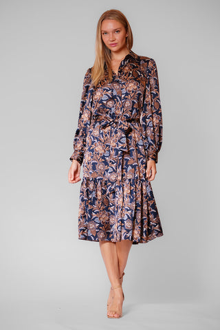 LONG SLV MIIDI SHIRT DRESS
