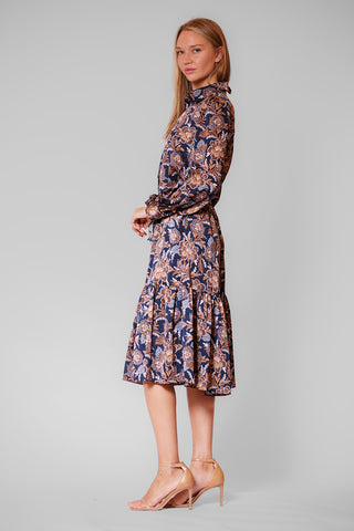 LONG SLV MIIDI SHIRT DRESS