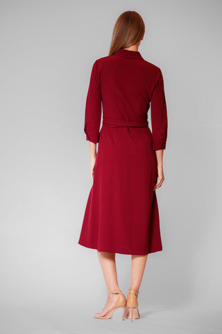 LONG SLV SHIRTDRESS W/ BELT DETAIL