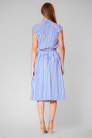 CAP SLV MIDI DRESS W TIE WAIST