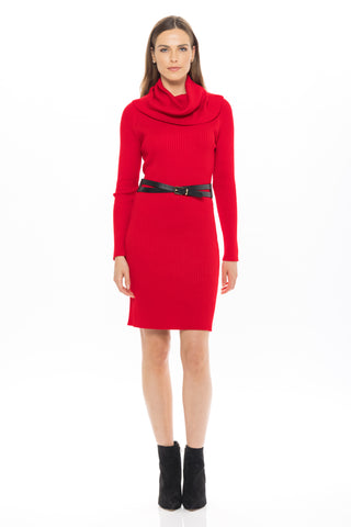 DONNA RICCO - ROLL NECK LONG SLEEVE SWEATER DRESS