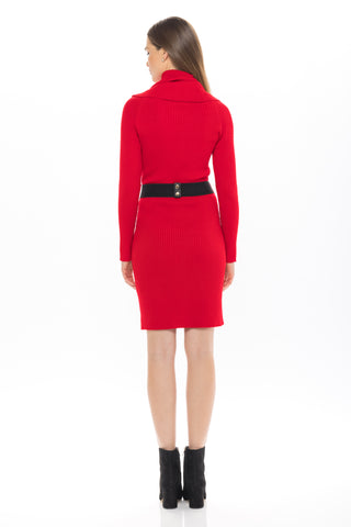 DONNA RICCO - ROLL NECK LONG SLEEVE SWEATER DRESS