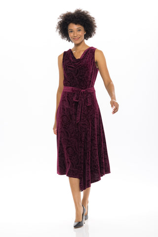 DONNA RICCO - COWL NECK FIT&FLARE DRESS