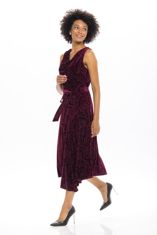 DONNA RICCO - COWL NECK FIT&FLARE DRESS