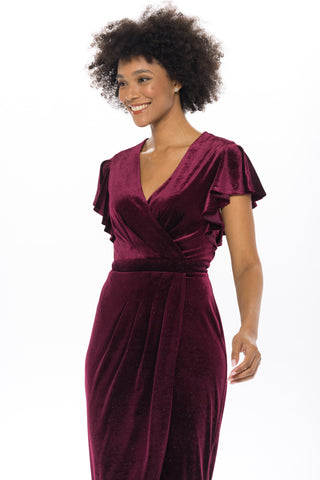 DONNA RICCO - RUFFLE SLEEVE TULIP HEM DRESS