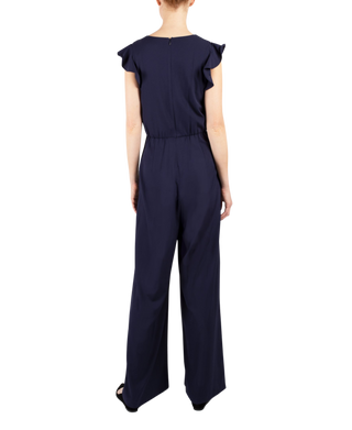 Flutter Sleeve Jumpsuit with Tie Front Waist