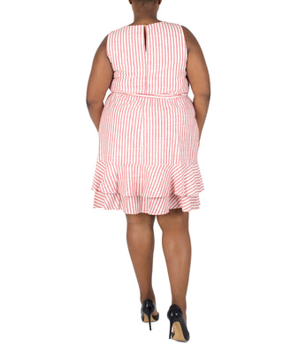 Cotton Striped Ruffle Dress
