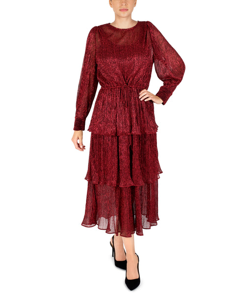 fitted lace wedding dress Long Sleeve Tiered Maxi Dress – JULIA JORDAN