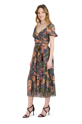 Floral Sweetheart Neck Dress