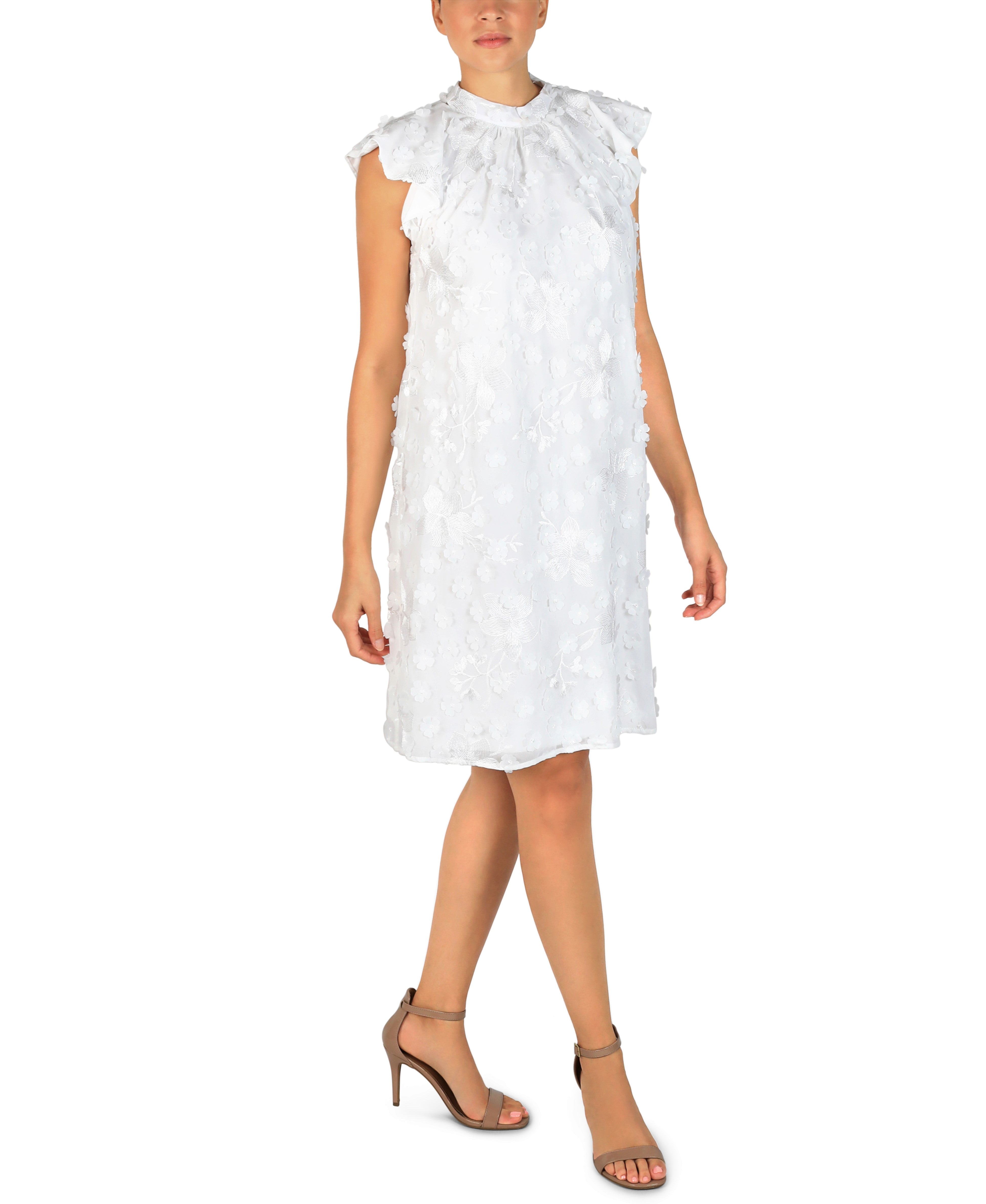 3D Floral and Embroidery A-line Dress JULIA JORDAN 3D Floral and Embroidery A-line Dress JULIA JORDAN