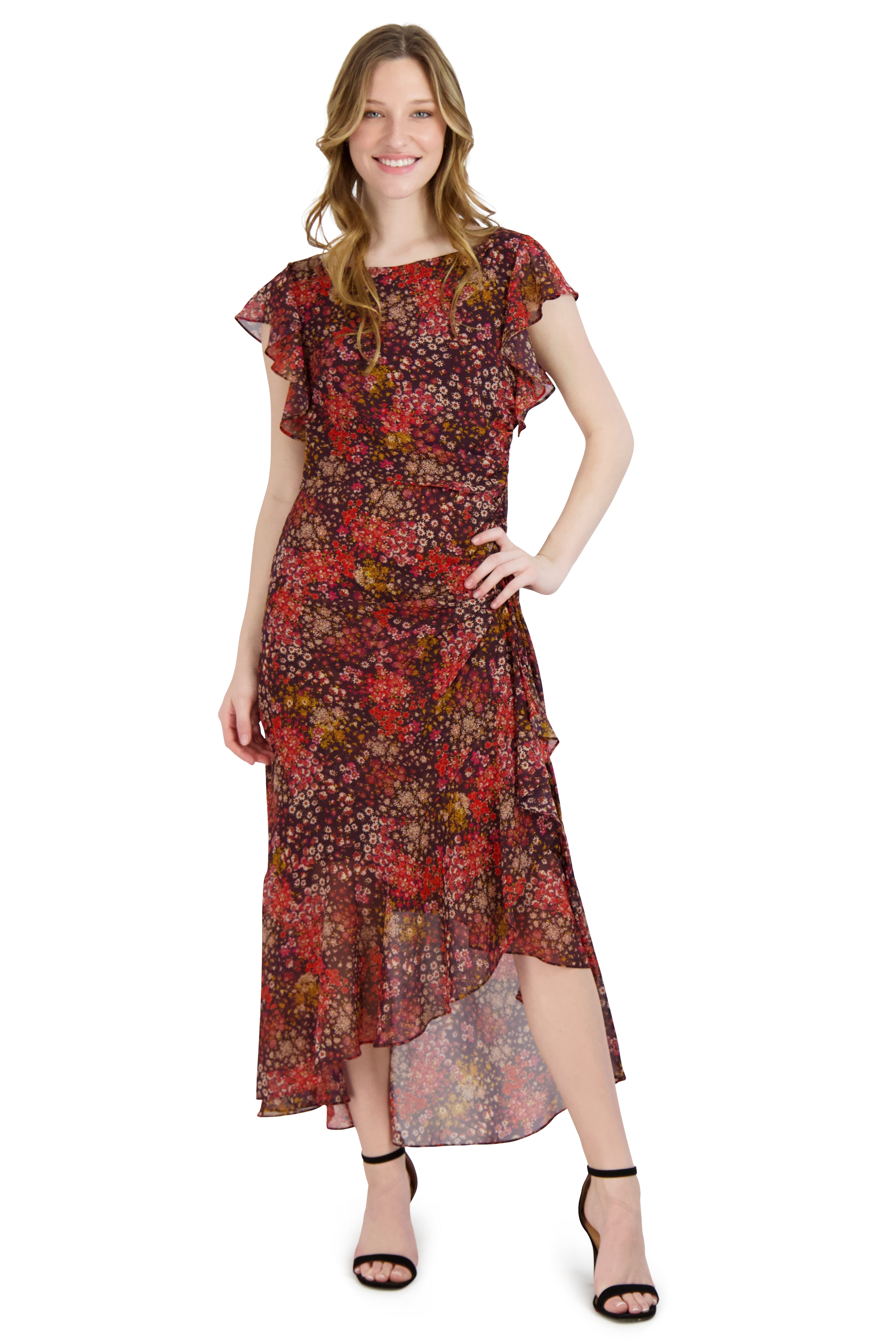 Halter Neck Asymmetrical Hem Dress JULIA JORDAN Halter Neck Asymmetrical Hem Dress JULIA JORDAN
