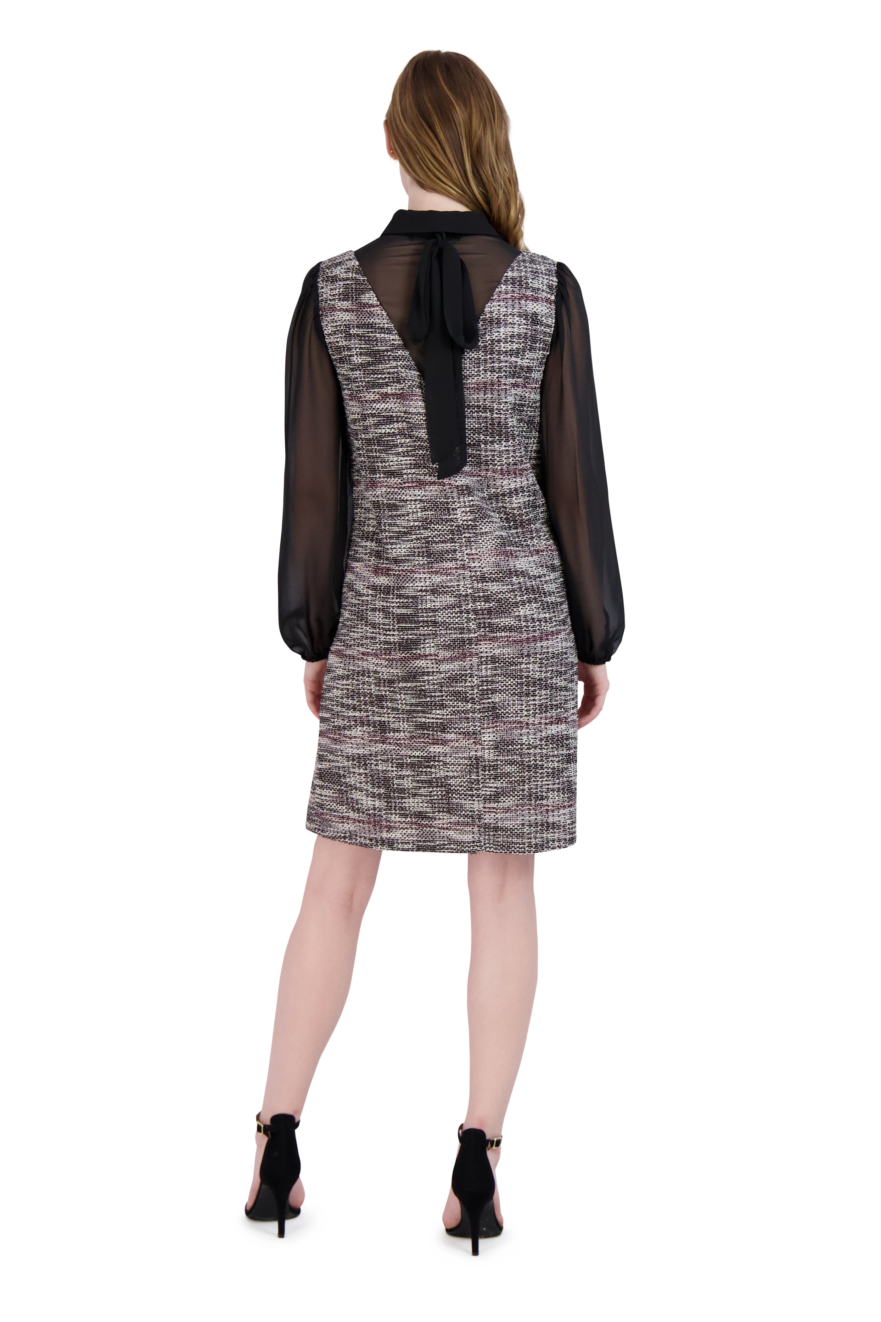 A-Line Dress with Bow Tie Neck Dress JULIA JORDAN A-Line Dress with Bow Tie Neck Dress JULIA JORDAN