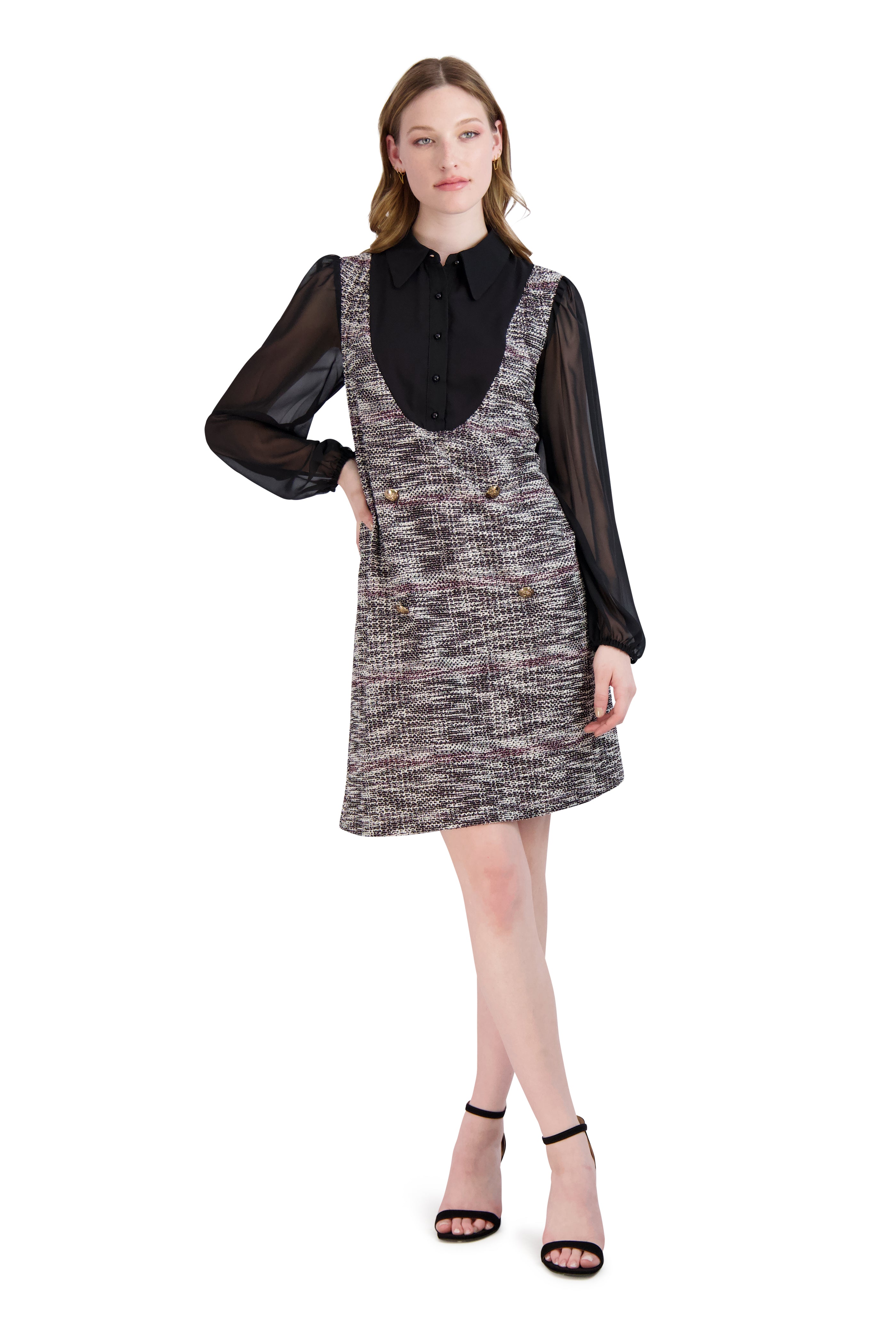 A-Line Dress with Bow Tie Neck Dress JULIA JORDAN A-Line Dress with Bow Tie Neck Dress JULIA JORDAN