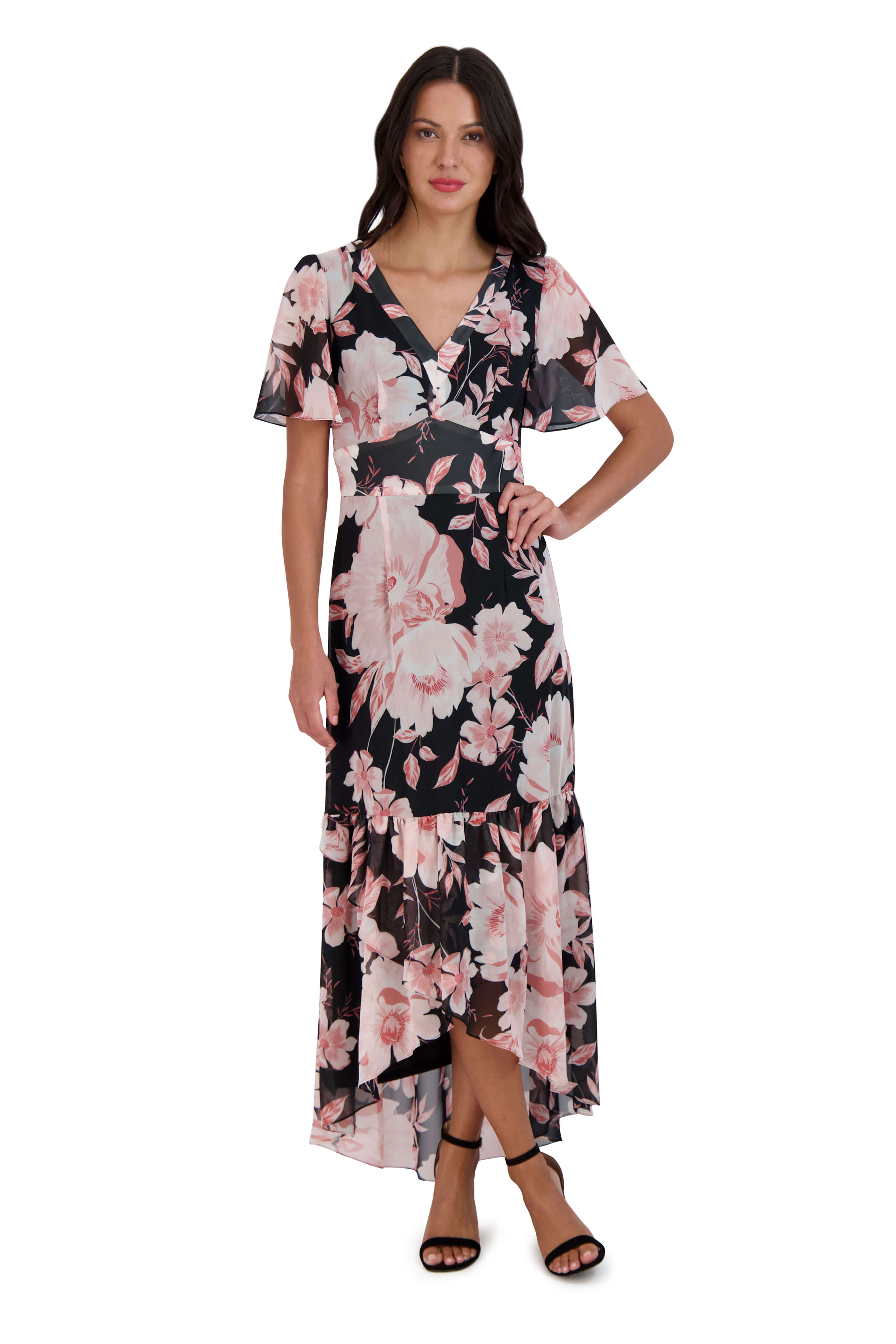 julia jordan floral maxi dress Floral Sleeveless Tiered Maxi Dress (Women)