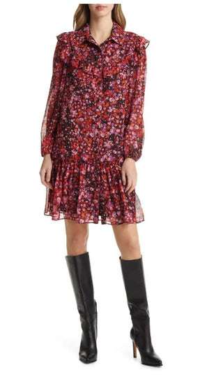 Collar Neck with Ruffle York Short Dress