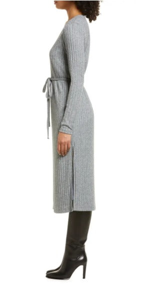 nordstrom tie waist long sleeve knit midi dress Nordstrom Tie Waist Long Sleeve Knit Midi Dress